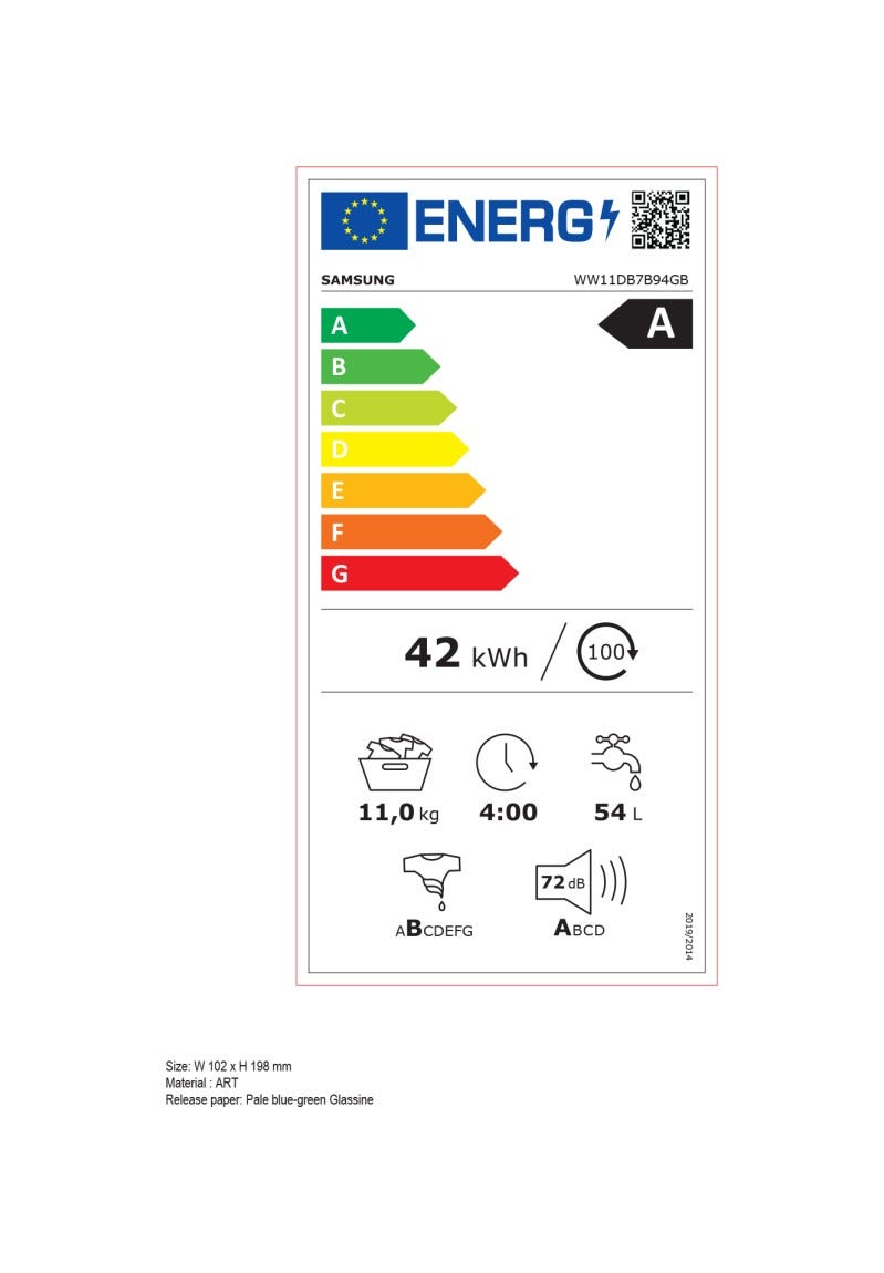 Samsung WW11DB7B94GBU3 BESPOKE AI™ Lavatrice cm. 60 - capacità 11 kg - nero