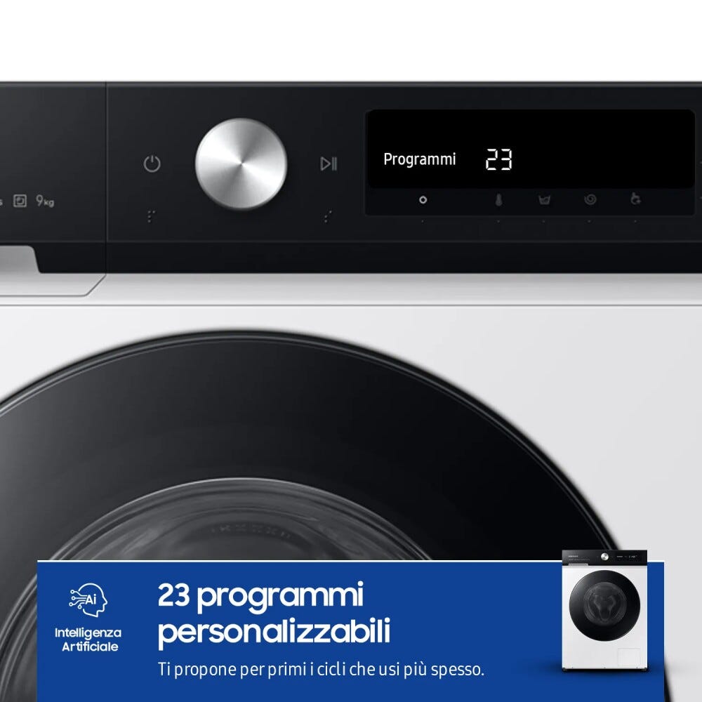 Samsung WW90DB7U94GEU3 Bespone AI™ Lavatrice cm. 60 - capacità 9 kg - nero