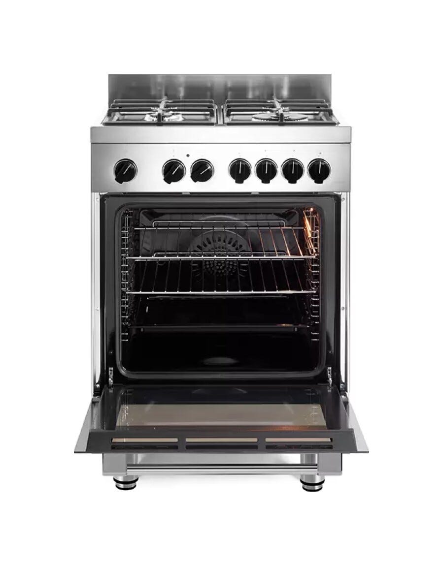 De Longhi GEMMA 66 ML Gemma Cucina da accosto cm. 60 - 4 fuochi gas + 1 forno elettrico - inox