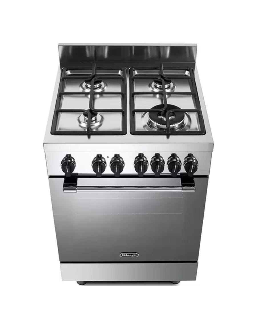De Longhi GEMMA 66 ML Gemma Cucina da accosto cm. 60 - 4 fuochi gas + 1 forno elettrico - inox