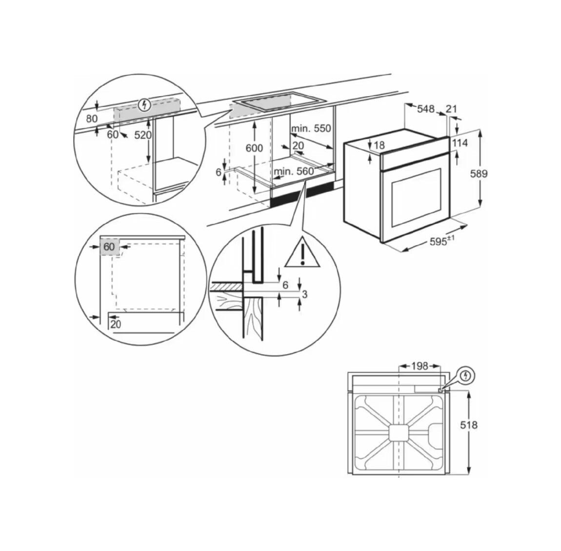 Electrolux EOF4P56H SurroundCook Serie 600 Forno elettrico pirolitico cm. 60 - nero
