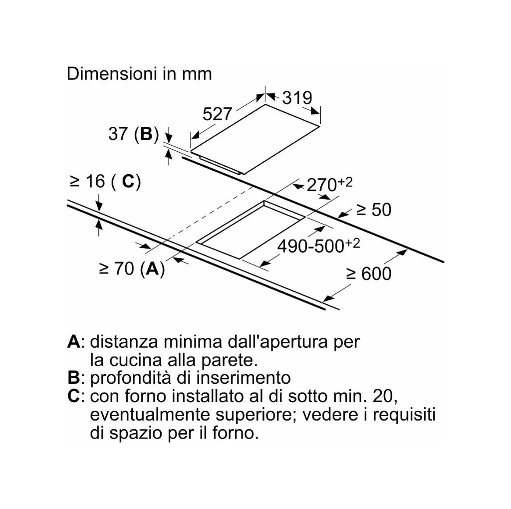 Neff T13TDF9L8 N 70 Piano cottura elettrico domino cm. 32 - vetroceramica nero