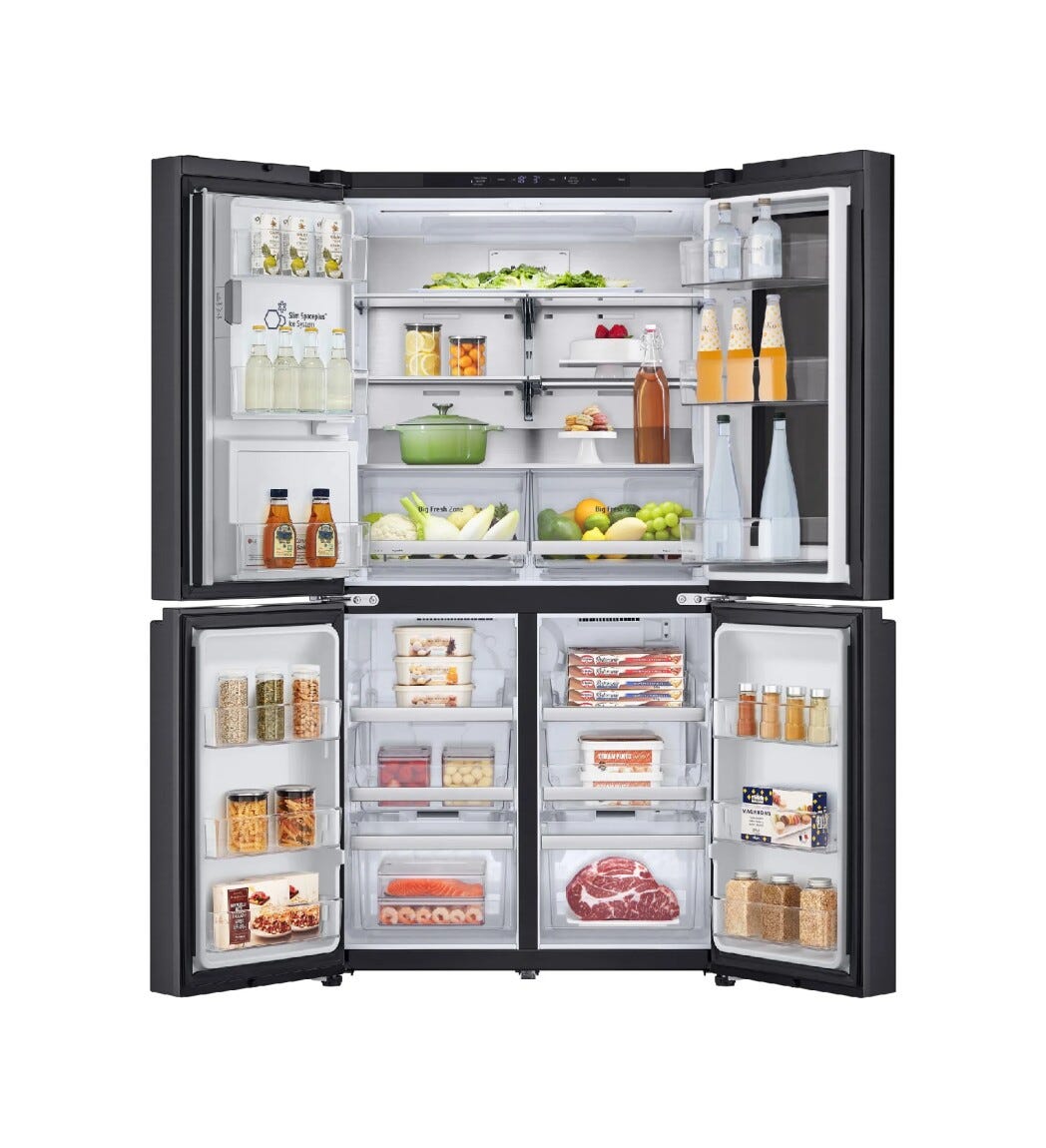 LG GMG960EVJE Frigorifero con congelatore Classe E, 638 litri, Wi-Fi ThinQ, Dispenser UVnano, Door & Linear Cooling, Metal Fresh, No Frost