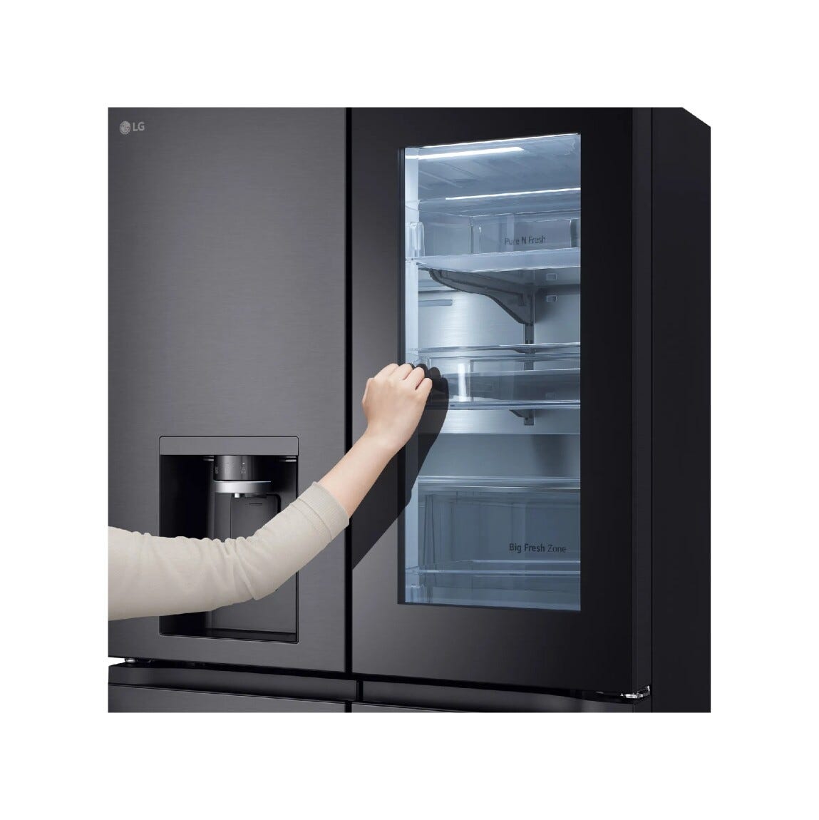 LG GMG960EVJE Frigorifero con congelatore Classe E, 638 litri, Wi-Fi ThinQ, Dispenser UVnano, Door & Linear Cooling, Metal Fresh, No Frost