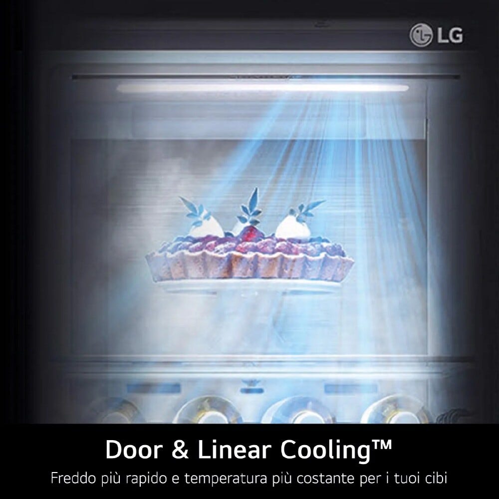 LG GMG960EVJE Frigorifero con congelatore Classe E, 638 litri, Wi-Fi ThinQ, Dispenser UVnano, Door & Linear Cooling, Metal Fresh, No Frost