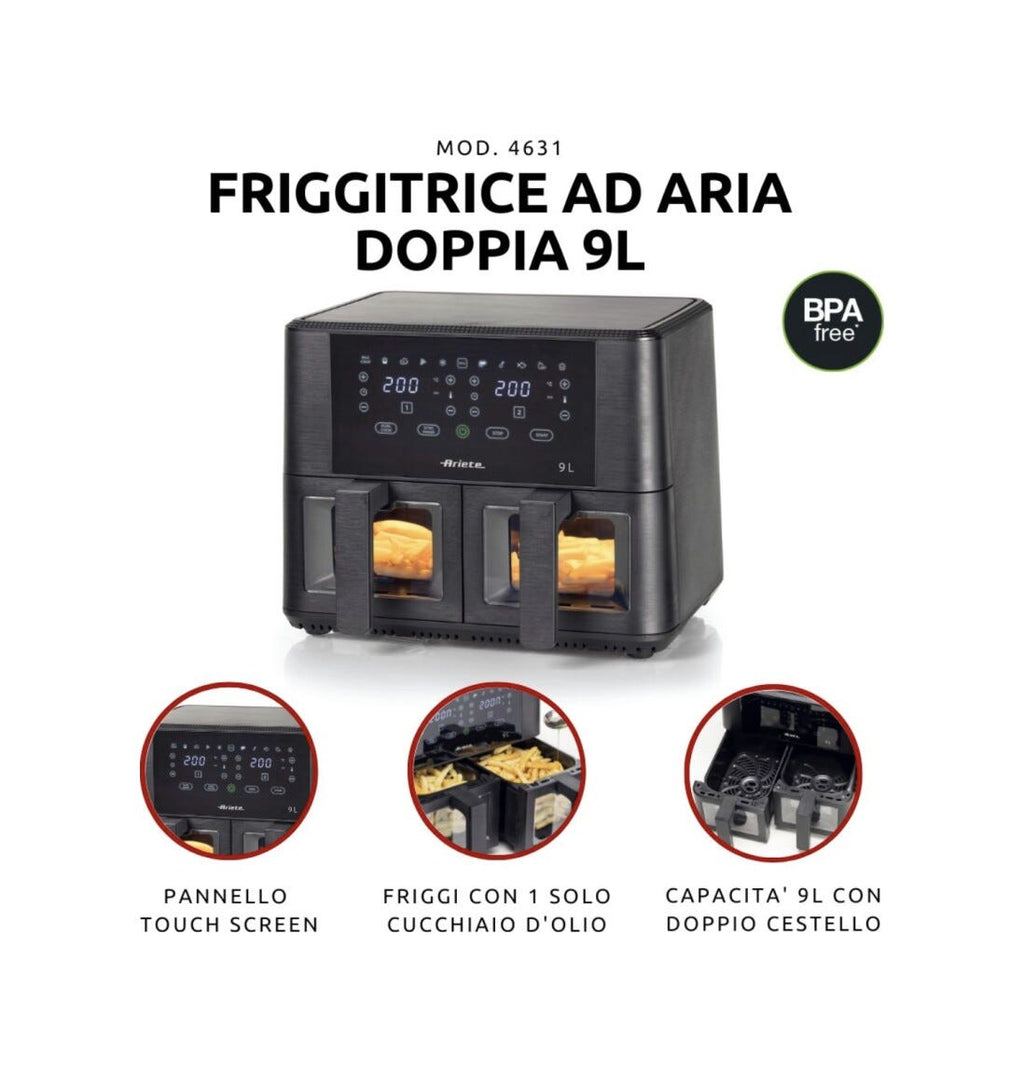 Ariete 4631/00 Friggitrice ad aria 9 lt - nero