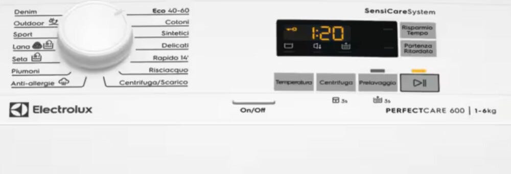 Electrolux EW6T526C Serie 600 SensiCare Lavatrice a carica dall'alto cm. 40 - 6 kg - bianco
