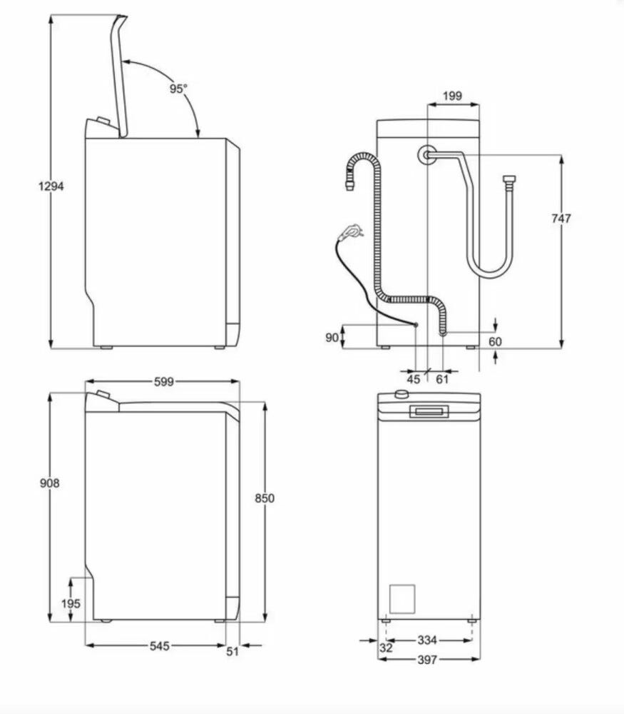 Electrolux EW6T526C Serie 600 SensiCare Lavatrice a carica dall'alto cm. 40 - 6 kg - bianco