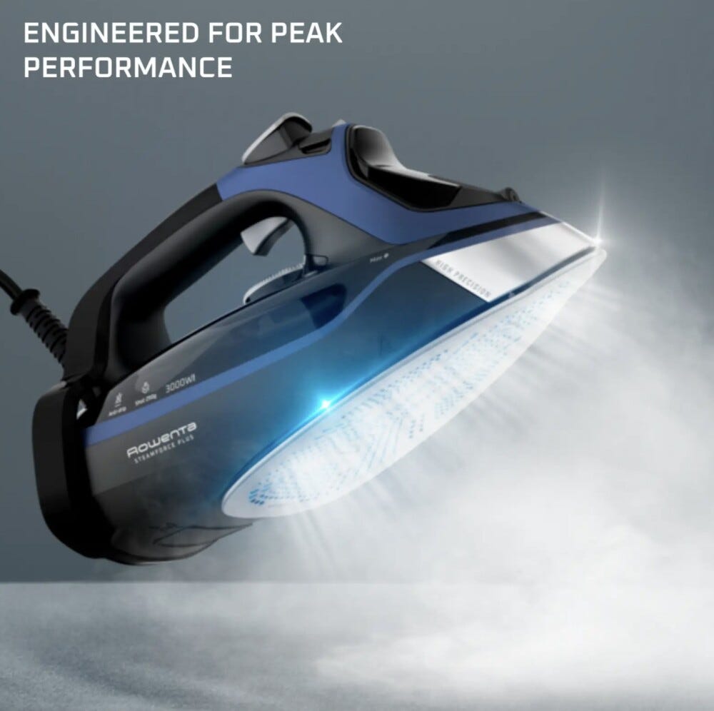 Rowenta DW9411D1 SteamForce Plus Ferro da stiro a vapore - nero/blu