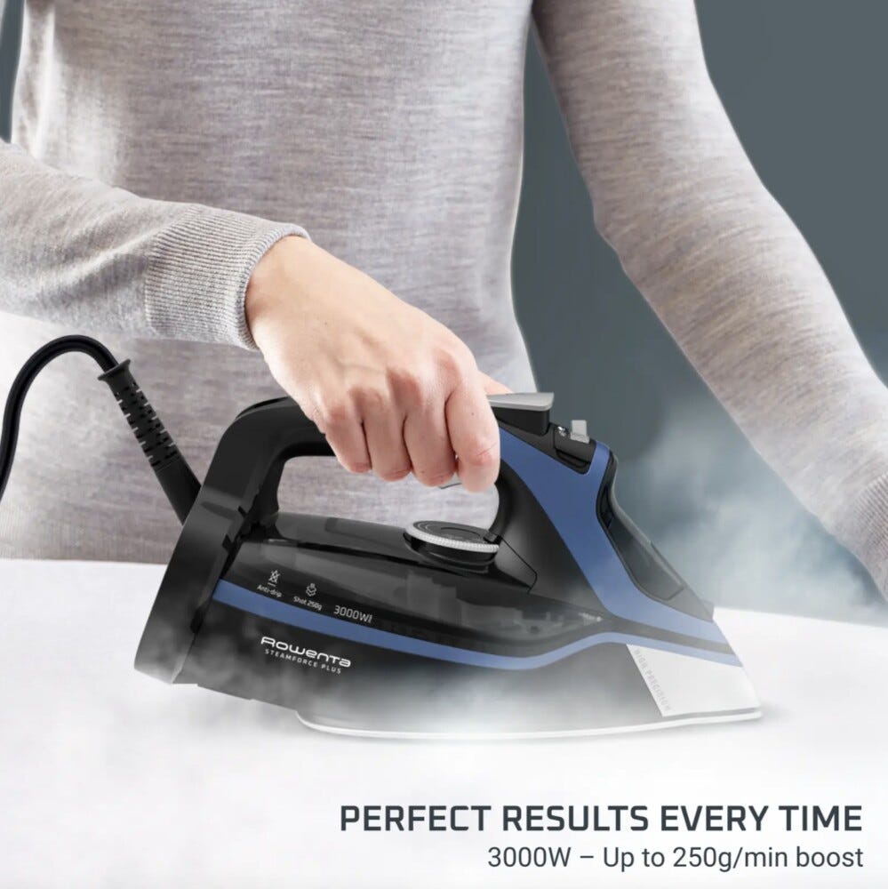Rowenta DW9411D1 SteamForce Plus Ferro da stiro a vapore - nero/blu