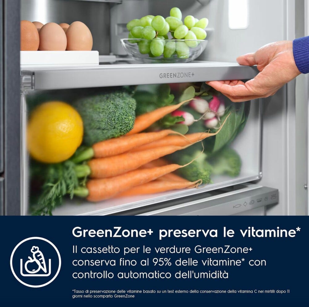 Electrolux KNR7TE75T Serie 700 GreenZone Frigorifero con congelatore da incasso cm. 70 h. 189 - lt. 376
