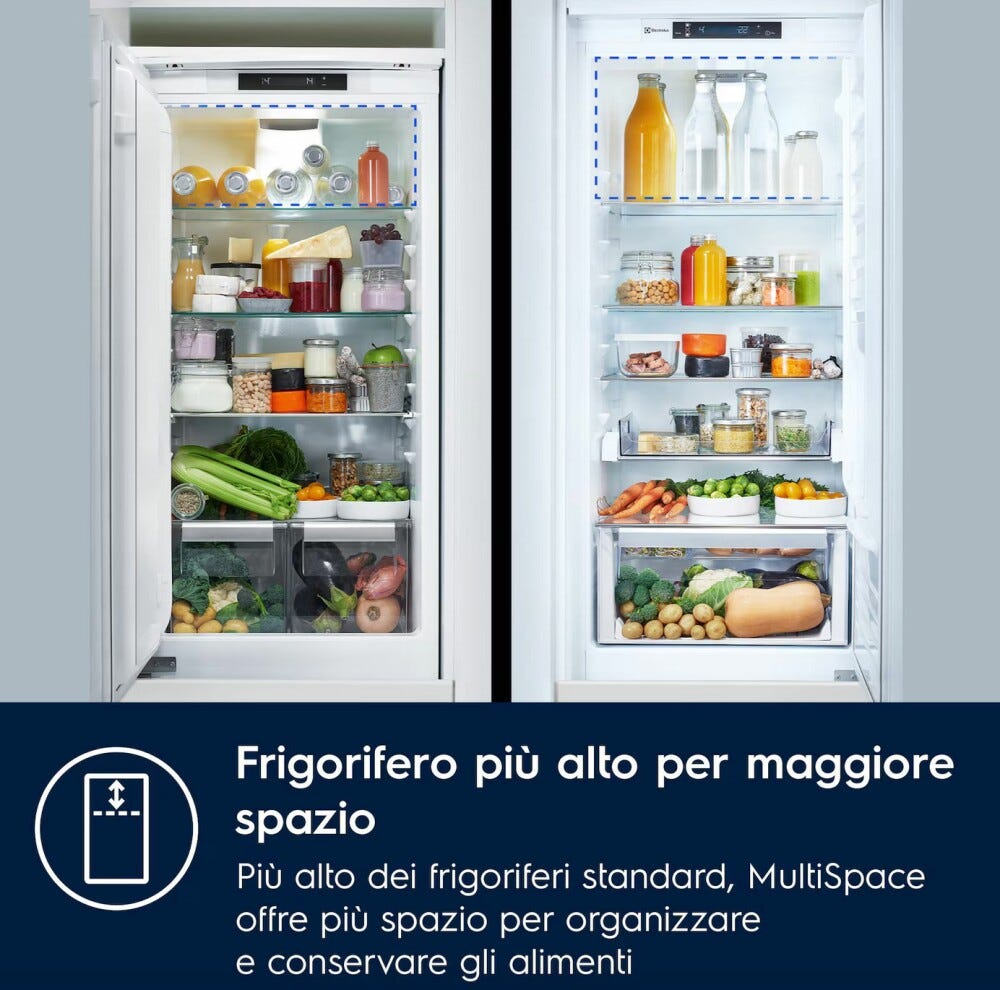 Electrolux KNR7TE75T Serie 700 GreenZone Frigorifero con congelatore da incasso cm. 70 h. 189 - lt. 376