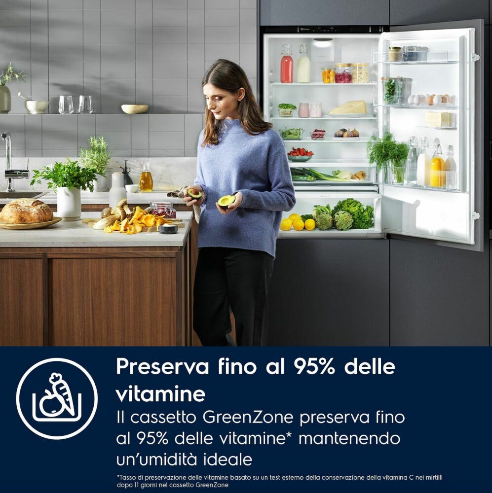 Electrolux KNR7TE75T Serie 700 GreenZone Frigorifero con congelatore da incasso cm. 70 h. 189 - lt. 376