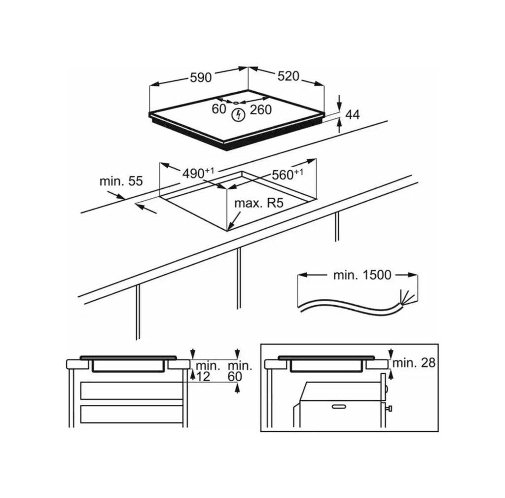 Electrolux LIT60336C Serie 300 Piano cottura a induzione cm. 59 - vetroceramica nero