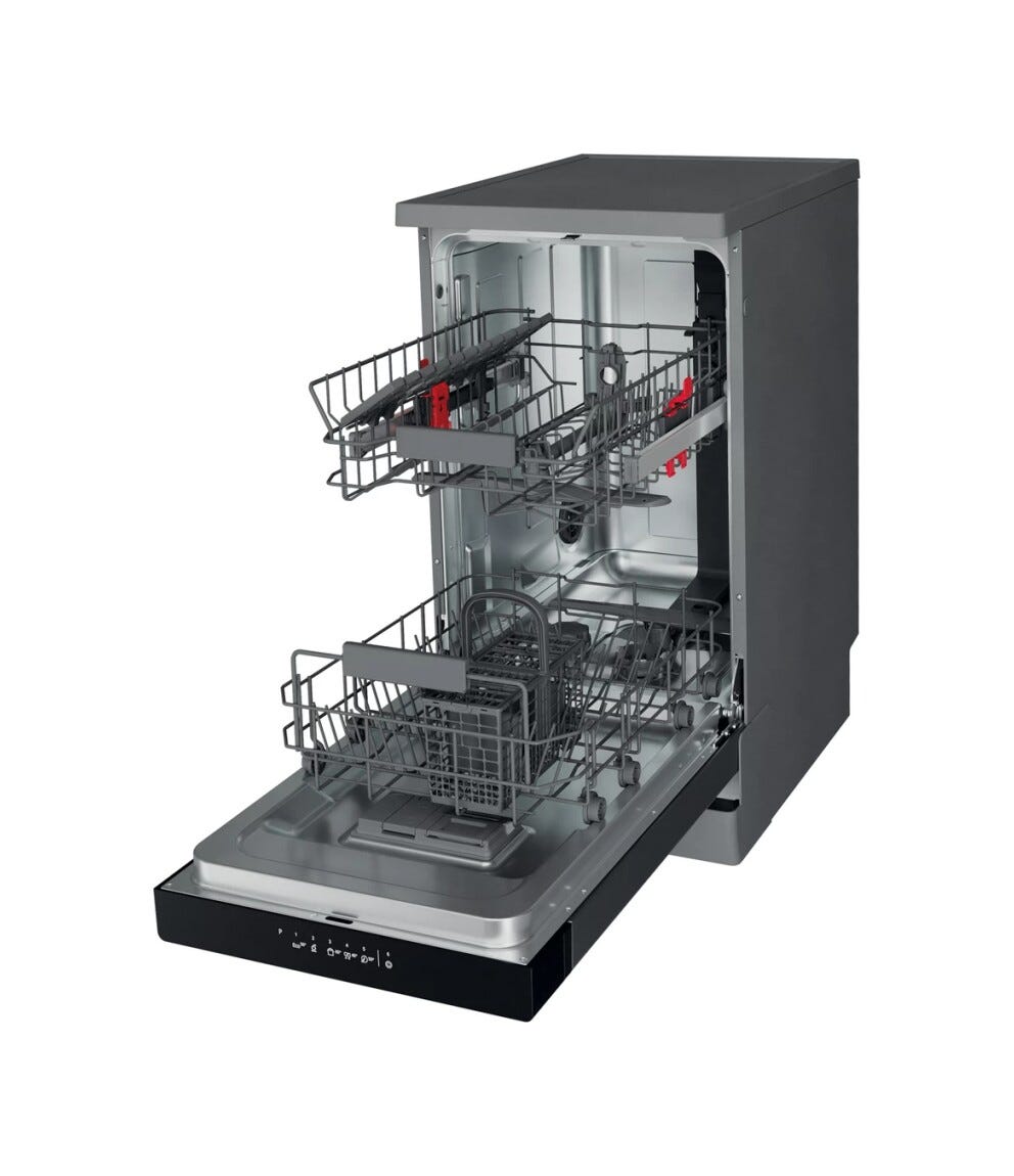 Whirlpool WSFC 3M27 X Lavastoviglie a libera installazione cm. 45 - 10 coperti - inox
