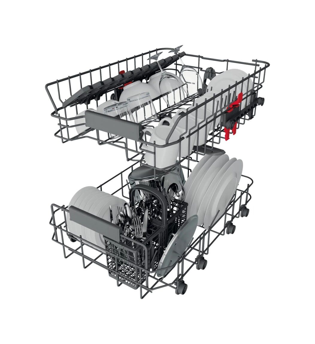 Whirlpool WSFC 3M27 X Lavastoviglie a libera installazione cm. 45 - 10 coperti - inox