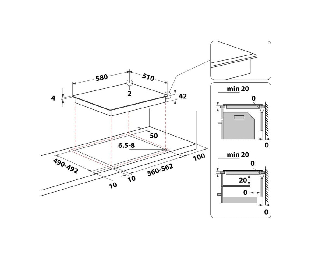Whirlpool AKT 807/BF Piano cottura elettrico cm. 58 - vetroceramica nero