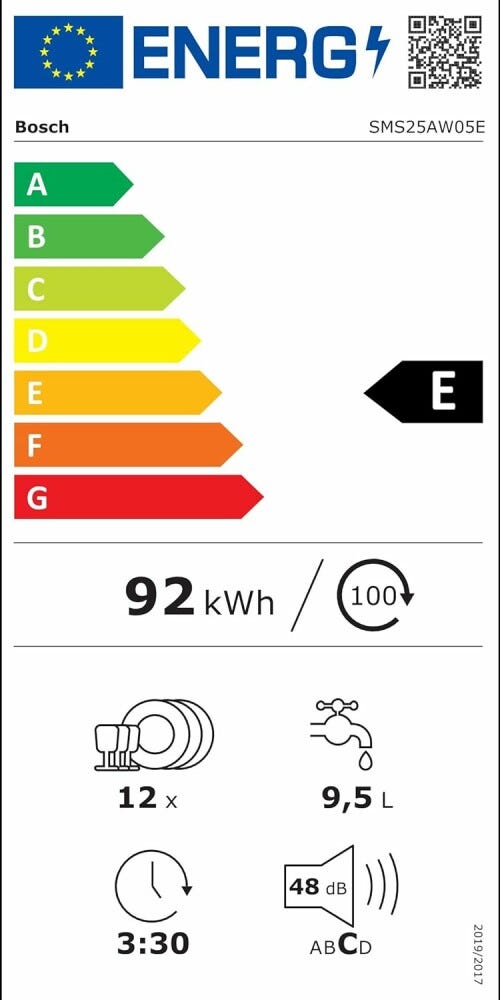Bosch SMS25AW05E 2 Lavastoviglie a libera installazione cm. 60 - 12 coperti - bianco
