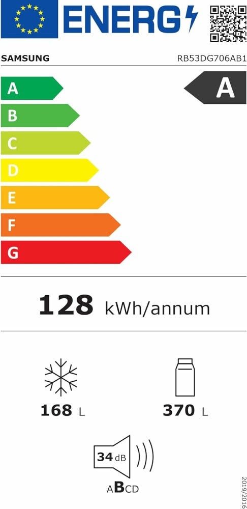 Samsung RB53DG706AB1EF Frigorifero con congelatore a libera installazione cm. 76 h. 203 - lt. 538 - antracite