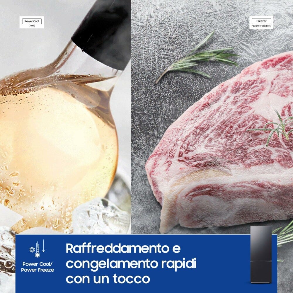 Samsung RB53DG706AB1EF Frigorifero con congelatore a libera installazione cm. 76 h. 203 - lt. 538 - antracite