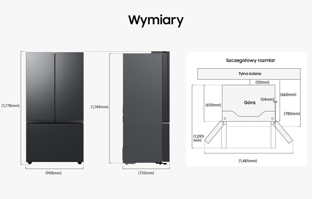 Samsung RF24BB620EB1EO Frigorifero con congelatore french door cm. 91 h. 178 - lt. 674 - grafite