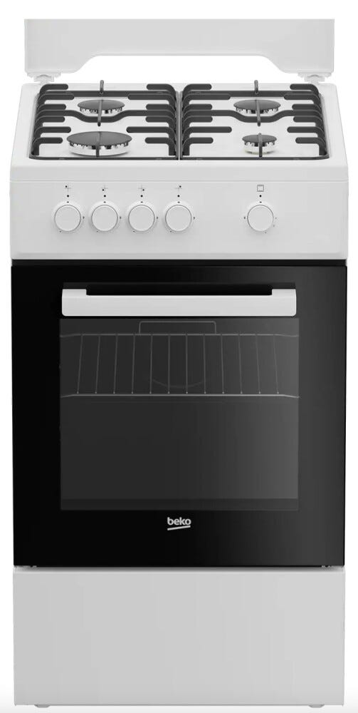 Beko FSG522DWC b100 Cucina da accosto cm. 50 - 4 fuochi gas + 1 forno a gas - bianco/nero