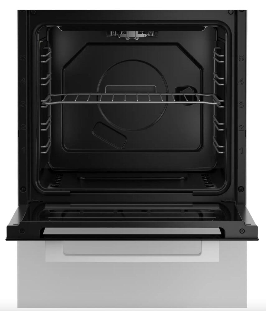 Beko FSG522DWC b100 Cucina da accosto cm. 50 - 4 fuochi gas + 1 forno a gas - bianco/nero