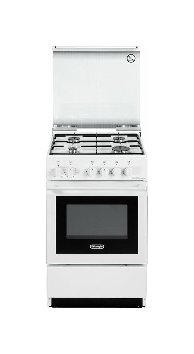 De Longhi SESW554 Smart Cucina da accosto cm. 50 - 4 fuochi gas + 1 forno elettrico - bianco