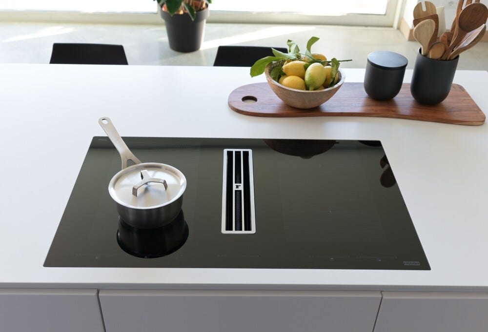 Franke FMA 8391R HI Maris 2-gether Steel Piano cottura induzione cm. 83 con cappa integrata da 630 m³/h - cristallo nero