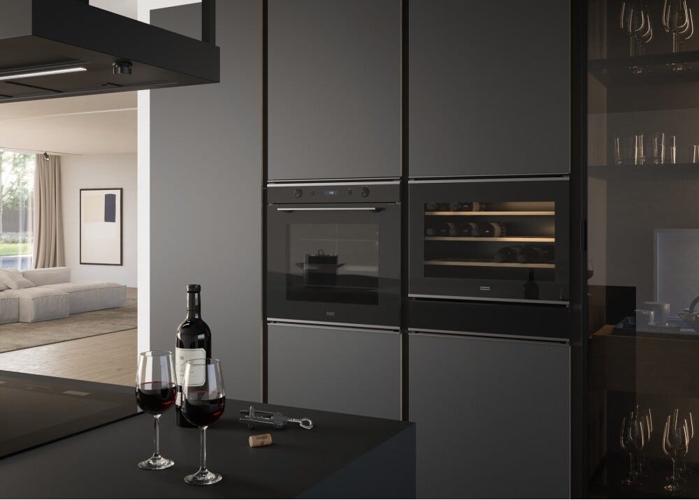 Franke FMY 24 WCR N XS Mythos Cantina vino incasso cm. 59 h. 45 - 24 bottiglie - cristallo nero/inox satinato