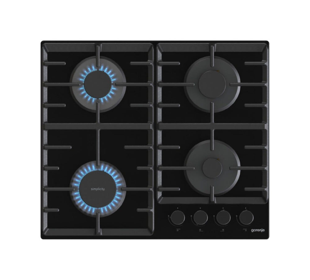 Gorenje GT642SYB Simplicity Piano cottura a gas cm. 60 - vetro nero