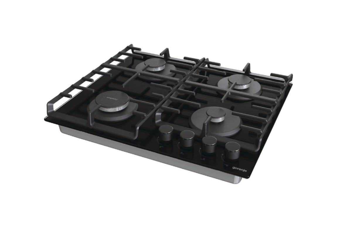 Gorenje GT642SYB Simplicity Piano cottura a gas cm. 60 - vetro nero