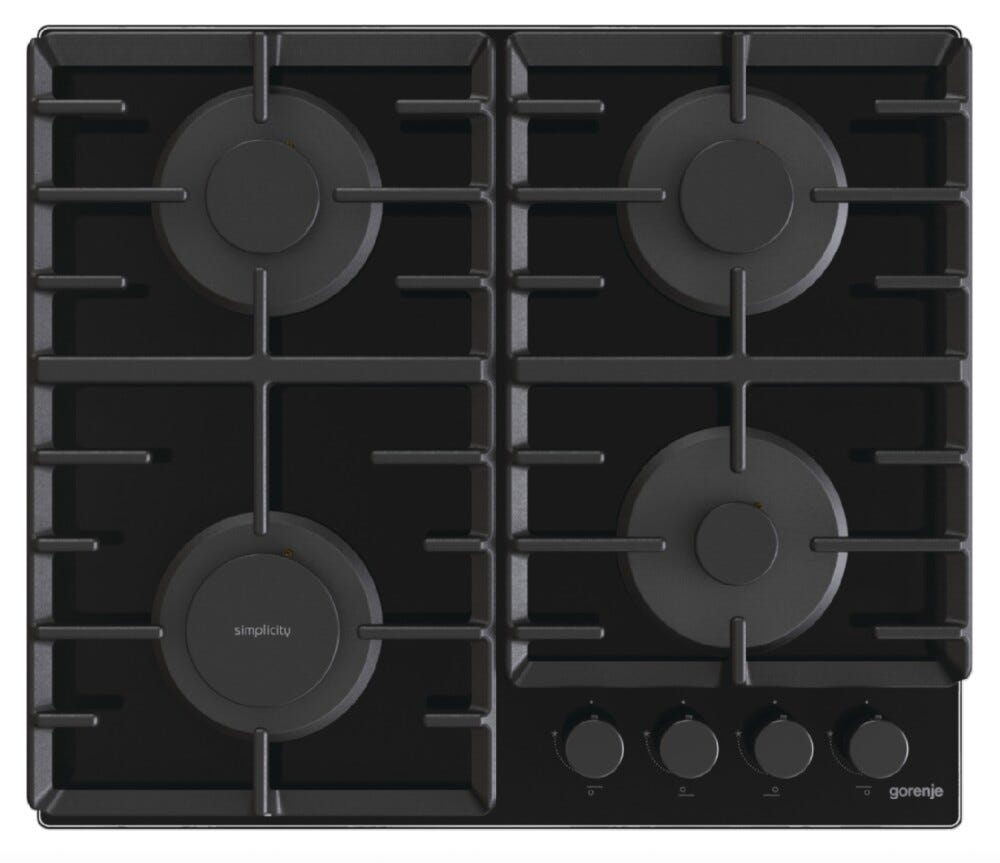 Gorenje GT642SYB Simplicity Piano cottura a gas cm. 60 - vetro nero