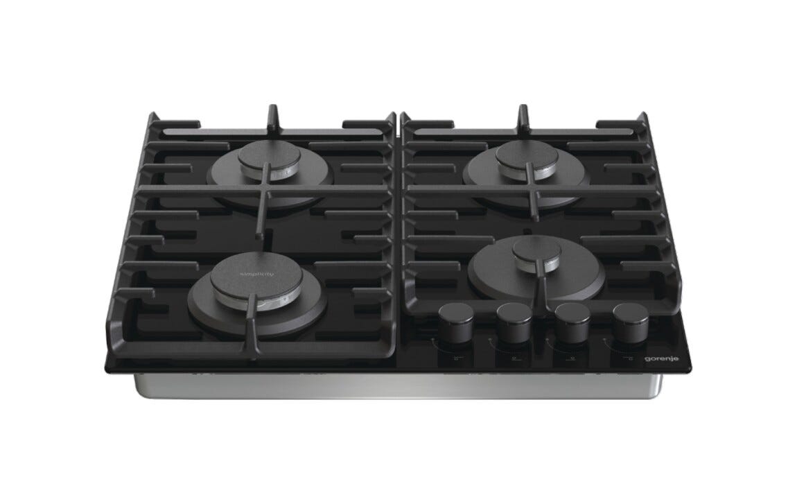 Gorenje GT642SYB Simplicity Piano cottura a gas cm. 60 - vetro nero