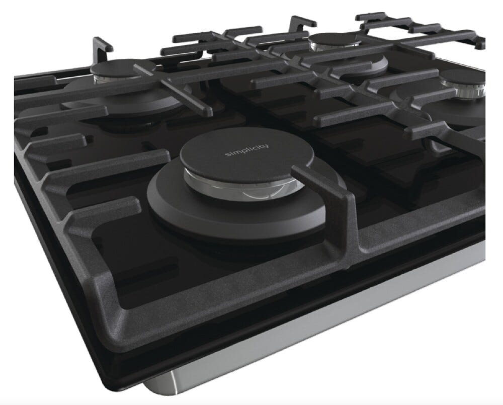 Gorenje GT642SYB Simplicity Piano cottura a gas cm. 60 - vetro nero