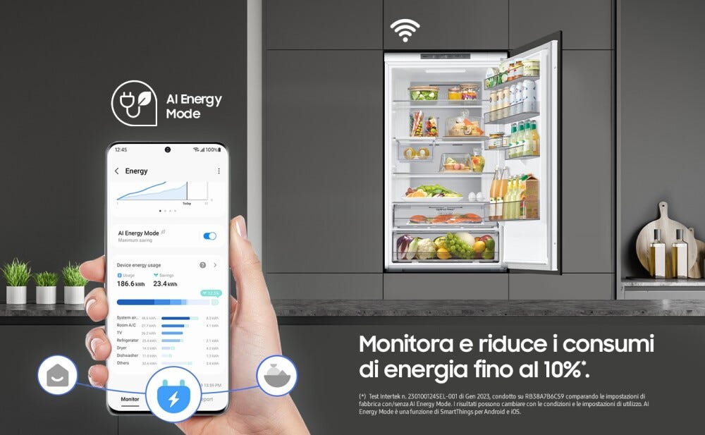 Samsung BRB38G705DWWEF F1RST 75 AI Frigorifero con congelatore da incasso 389 L, No Frost+, AI Energy Mode, Optimal Fresh+