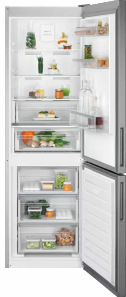 Electrolux LNT6ME32U2 Serie 600 TwinTech Frigorifero con congelatore a libera installazione cm. 60 h 186 - lt. 331 - inox