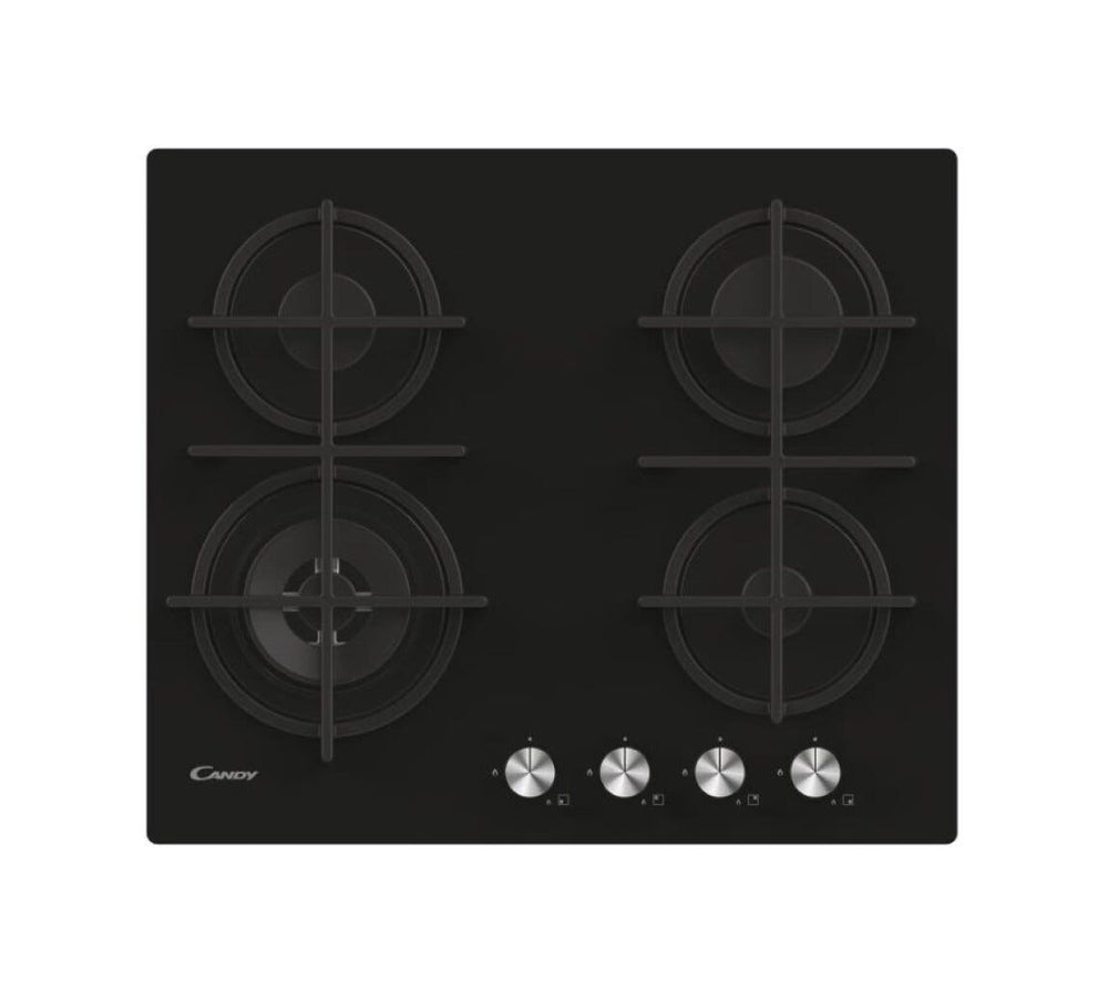 Candy CDIV6GBFE4WB Piano cottura a gas cm. 60 - vetro nero