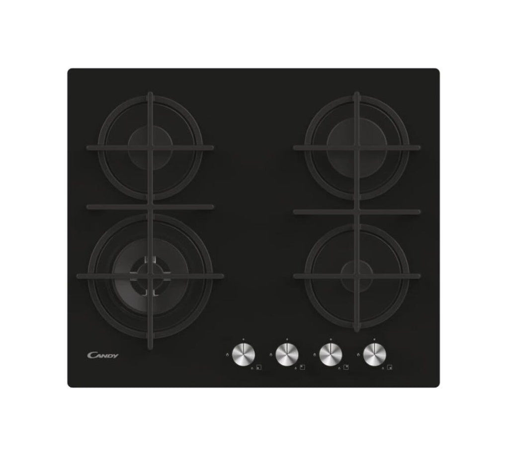 Candy CDIV6GBFE4WB Piano cottura a gas cm. 60 - vetro nero