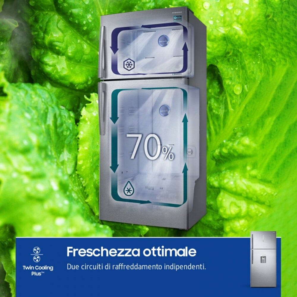 Samsung RT62K711RSL/ES Serie 7000 AI Frigorifero con congelatore a libera installazione cm. 84 h. 186 - lt. 620 - silver