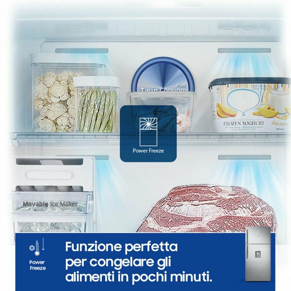 Samsung RT62K711RSL/ES Serie 7000 AI Frigorifero con congelatore a libera installazione cm. 84 h. 186 - lt. 620 - silver