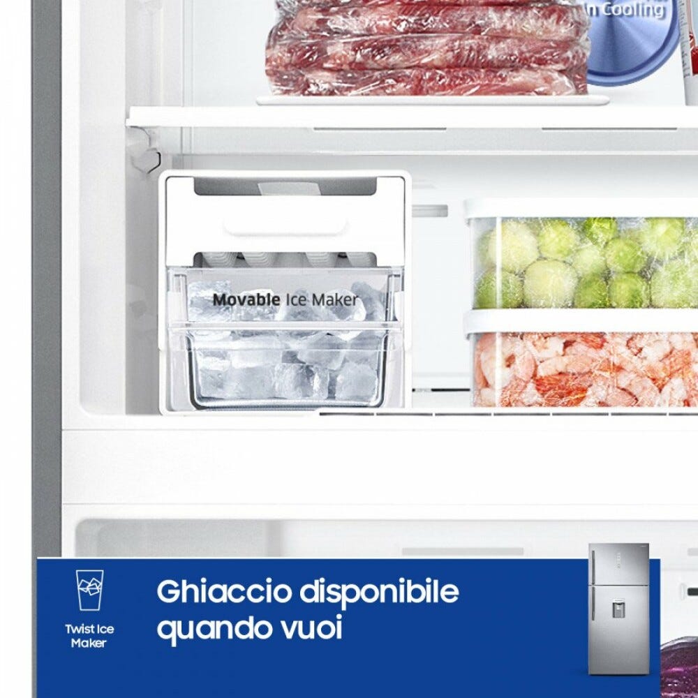 Samsung RT62K711RSL/ES Serie 7000 AI Frigorifero con congelatore a libera installazione cm. 84 h. 186 - lt. 620 - silver