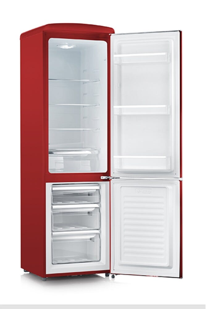 Severin RKG8917 Retrò Frigorifero con congelatore a libera installazione - cm. 55 h. 181- lt. 244 - rosso