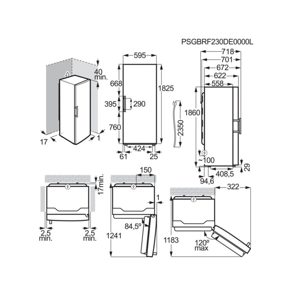 Electrolux LRS3DE39U Serie 600 Frigorifero a libera installazione cm. 60 h. 186 - lt. 395 - inox
