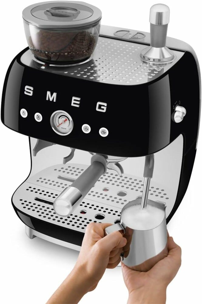 Smeg Selection EGF03BLEU 50's Style Macchina per caffè espresso manuale - nero lucido