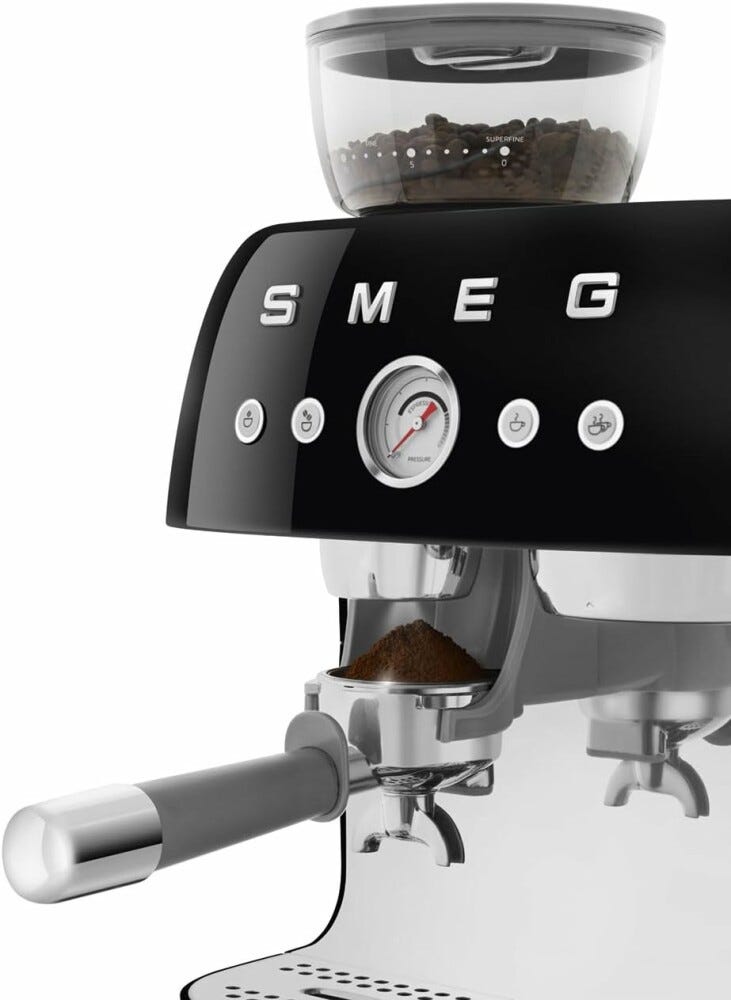 Smeg Selection EGF03BLEU 50's Style Macchina per caffè espresso manuale - nero lucido