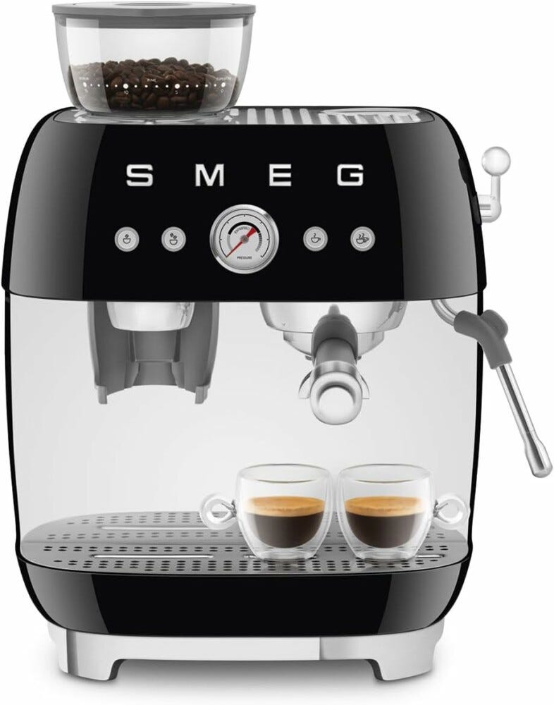 Smeg Selection EGF03BLEU 50's Style Macchina per caffè espresso manuale - nero lucido