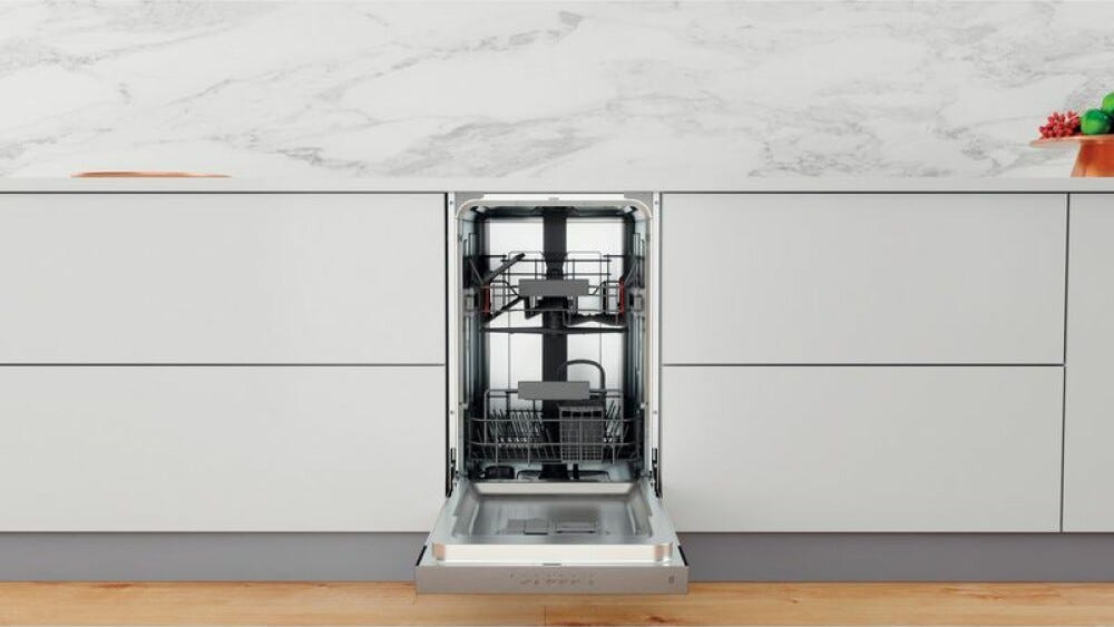 Whirlpool WSBC 3M27 X Lavastoviglie integrata parziale cm. 45 - 10 coperti - frontale inox