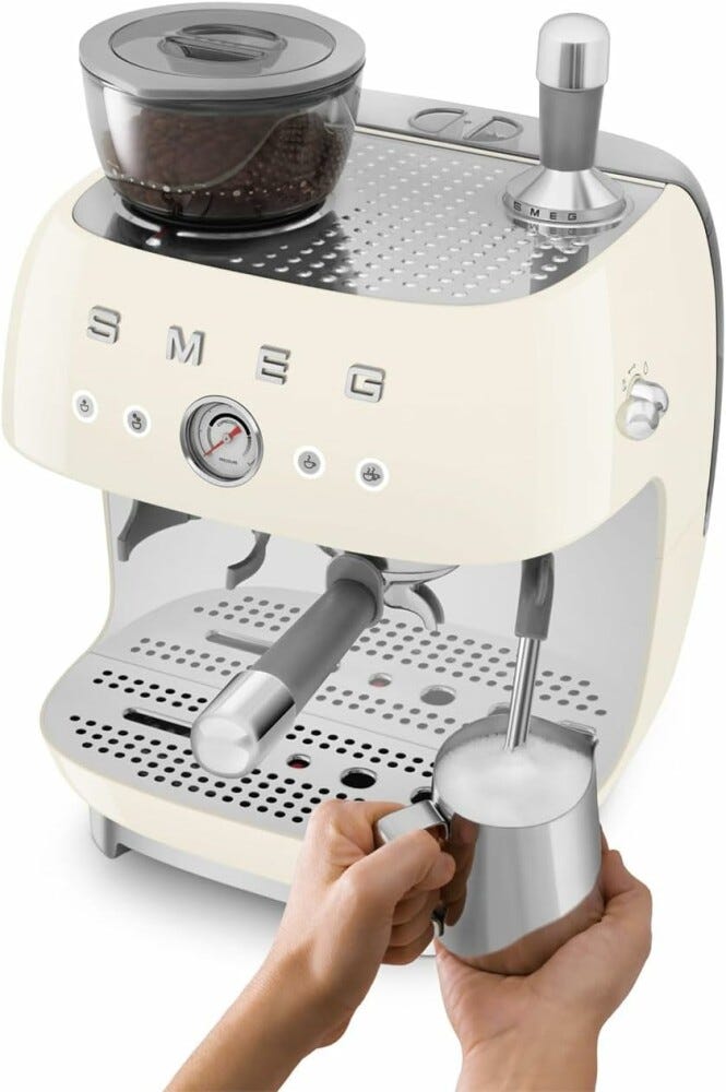 Smeg Selection EGF03CREU 50'S Style Macchina per caffè espresso manuale - panna lucido