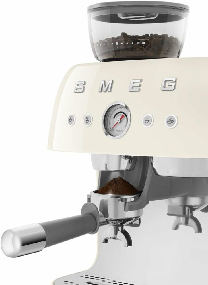 Smeg Selection EGF03CREU 50'S Style Macchina per caffè espresso manuale - panna lucido